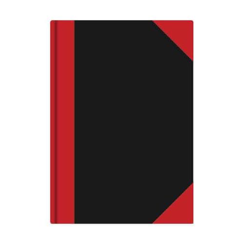 Cahier DIN A5, noir/rouge à carreaux