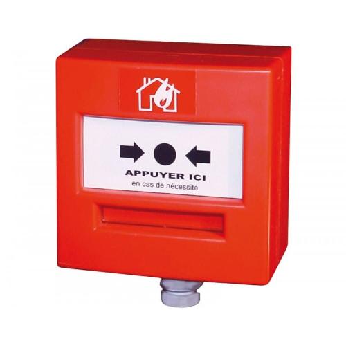 Déclencheur manuel rouge Étanche pour alarme incendie...