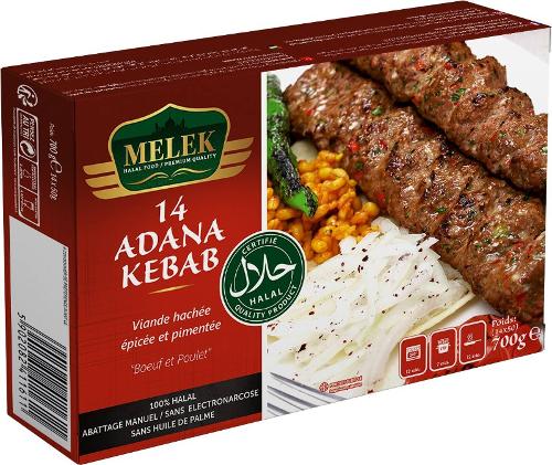 E600 : Melek Adana kebab 14 unités de 50gr 700gr (10pc par colis)
