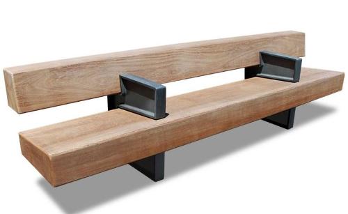 Banc assise et dossier en bois exotique 