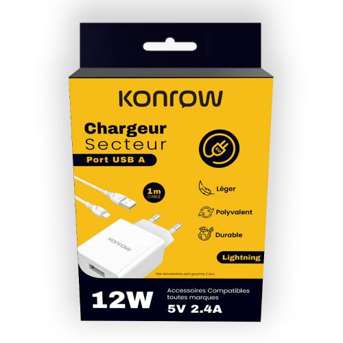 Konrow KK12AATL - Chargeur Secteur Complet