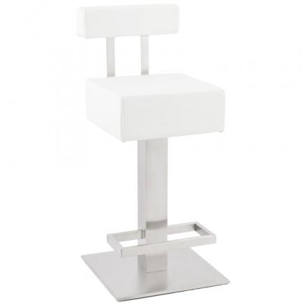 Tabouret carré rotatif mi-hauteur ESCAULT MINI blanc