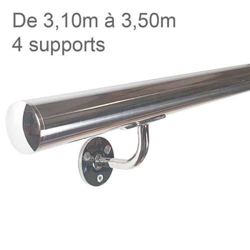 Rampe Murale En Inox Poli - 3m10 À 3m50