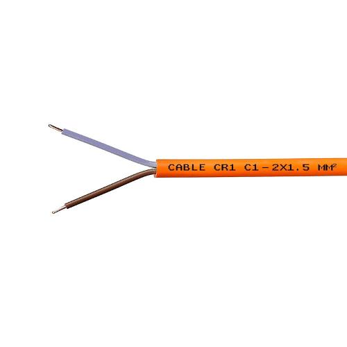 Cable incendie CR1 C1 2x1.5 mm² - 500 ml - Orange