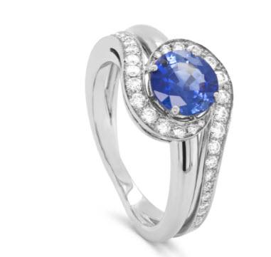 Bague Saphir 1.48 ct / 36 bts - 0.47 ct P1151