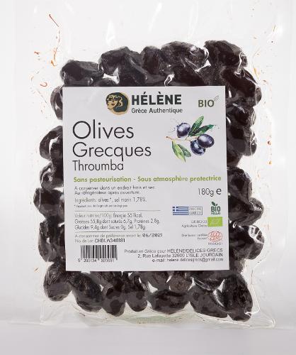 Olives noires BIO grecques Amfissa peu de sel 180g