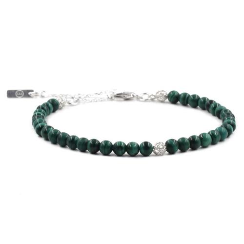 BRACELET FEMME PPJ MALACHITE 4 MM