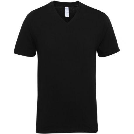 T-shirt premium homme col V manches courtes en coton rinsgpun, 185 g/m²