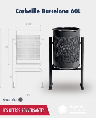 Promo Corbeille Métal Barcelona 60 L