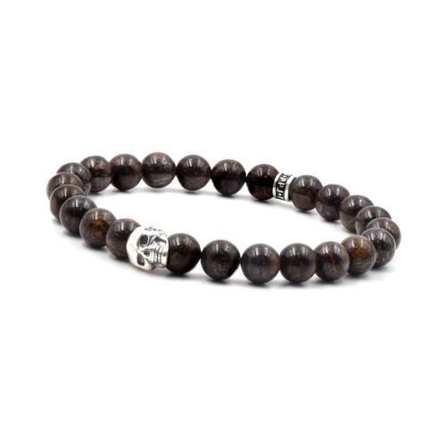 BRACELET SKULL PPJ BRONZITE 8 MM