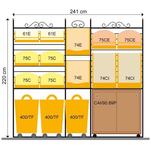 ETAGÈRE LA TAILLE FINE F.241 X P.60 X HT 220