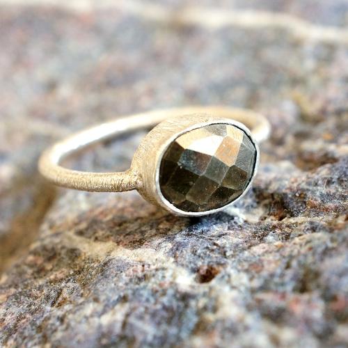 BAGUE "DROP" ARGENT 925 PYRITE