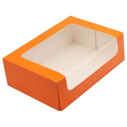 Boite orange pour 12 / 16 macarons en carton