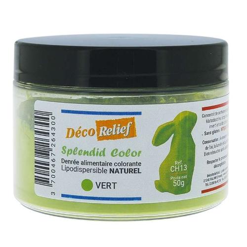 Denrée Alimentaire Colorante Lipodispersible Naturel Vert 50g