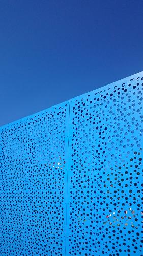 Clôture pour école maternelle brise vue bleue