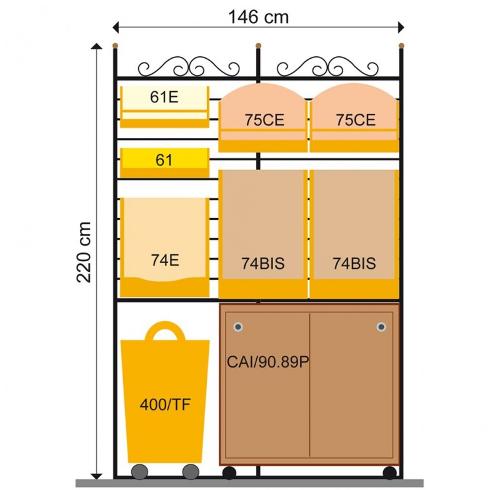 ETAGÈRE LA TAILLE FINE F.146 X P.60 X HT 220