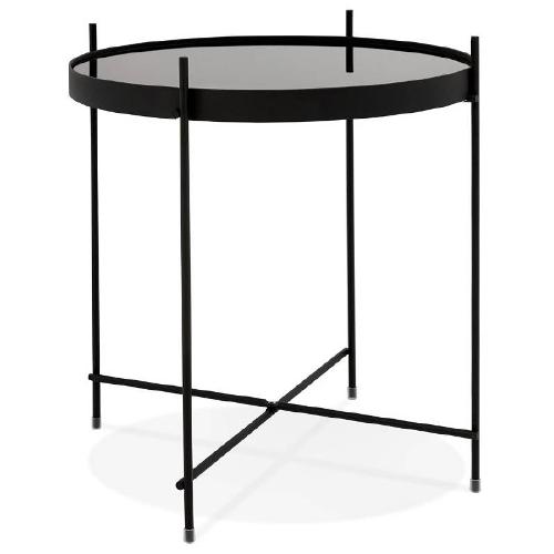 Table d'appoint pliable, bout de canapé ZOE (noir)