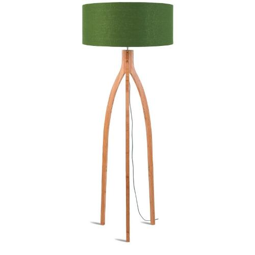 Lampe sur pied bambou ANNAPURNA (naturel, vert foncé)