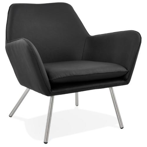 Fauteuil lounge design et rétro HIRO (noir)