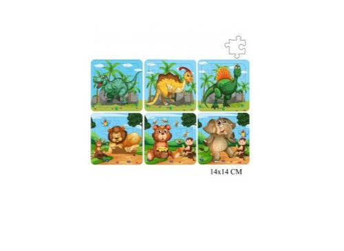 PUZZLE DINOSAURE ET ZOO 14X14CM