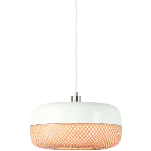 Lampe à suspension bambou MEKONG (Ø 40 cm) (blanc, naturel)