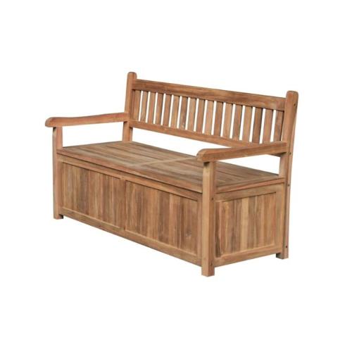 banc de jardin en bois avec espace de rangement