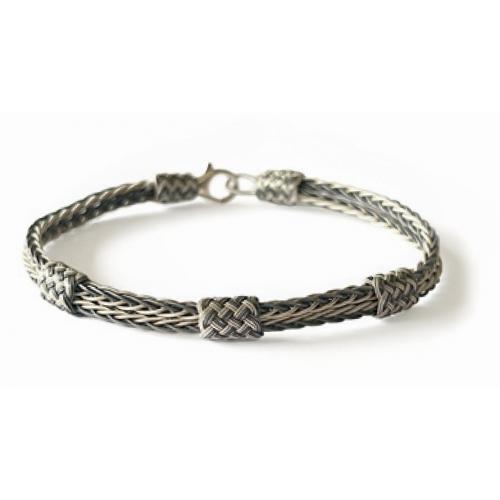 BRACELET HOMME ET FEMME EN ARGENT 925, FAIT MAIN - 18CM