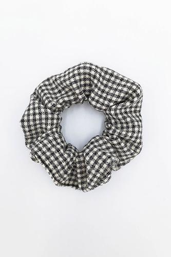 Scrunchie vichy noir et blanc