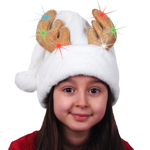 Bonnet Enfant Blanc Cornes Lumineuses