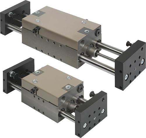 Module linéaire pneumatique avec deux guidages cylindriques