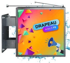 Ecran LED enseigne drapeau double face LED P5