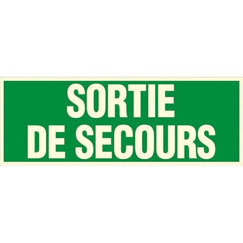 Panneau sortie de secours 300 x 120 mm