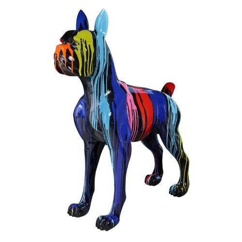 Statue sculpture design CHIEN FUNNY en résine H152 cm