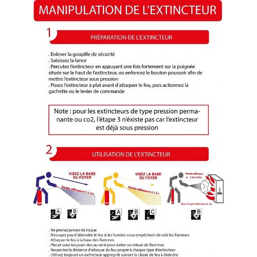 CONSIGNES MANIPULATION DE L'EXTINCTEUR - PVC - A4