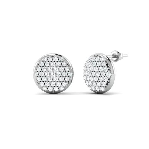 Boucles d'Oreilles Disque Pavé Étincelantes