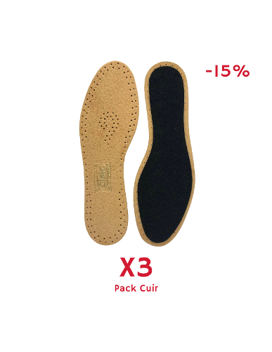 Pack Cuir - 3 paires de semelle cuir pécari NV