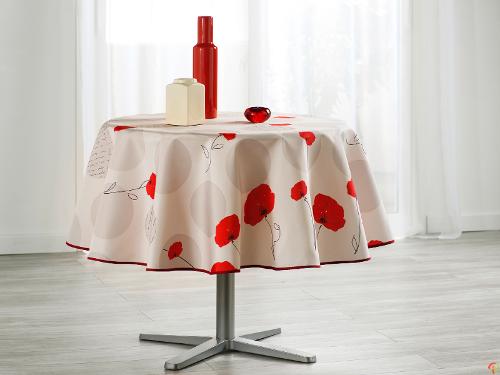 Nappe ronde anti tâche – Coquelicot