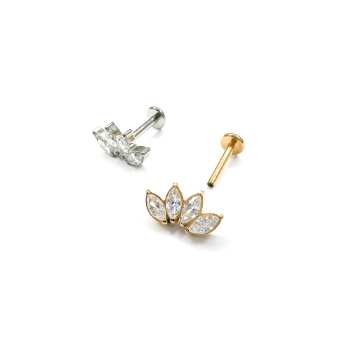 Le piercing Lotus - labret titane ASTM F136