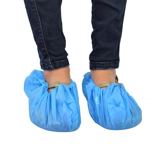 Surchaussure bleue plastique