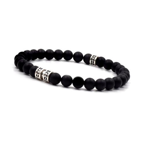 BRACELET HOMME PPJ ONYX MAT 6 MM