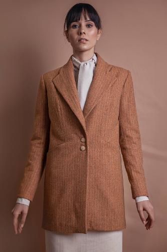 Terracotta Lapel Coat