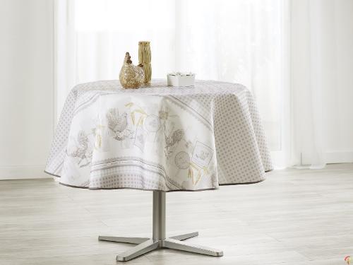 Nappe ronde anti tâche – Maison de campagne blanc