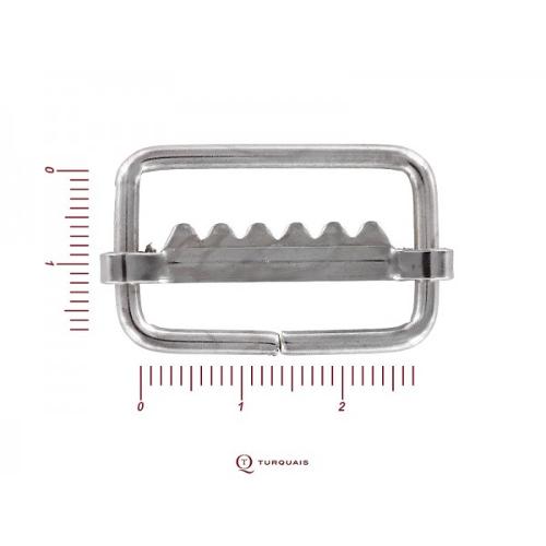 Boucle À Coulisse Avec Barette Dentée Acier Nickelé