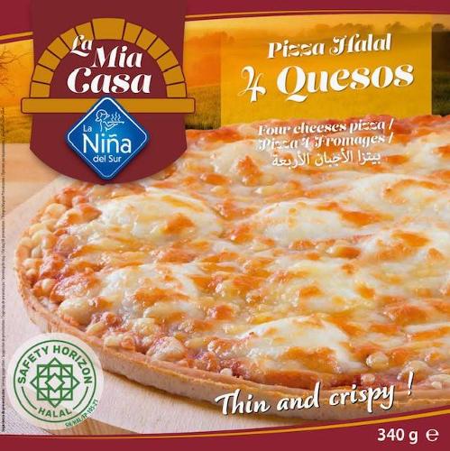 E803 : La Mia Casa Pizza 4 Fromages Halal 340Gr (6pc par colis)