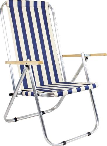 Chaise longue/chaise de plage blanc et bleu marine 150 kg