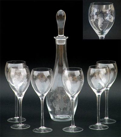 set de 6 pc. verres de vin + karaf Christof