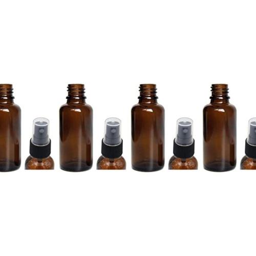 Lot de 4 flacons spray 30 ml en verre ambré