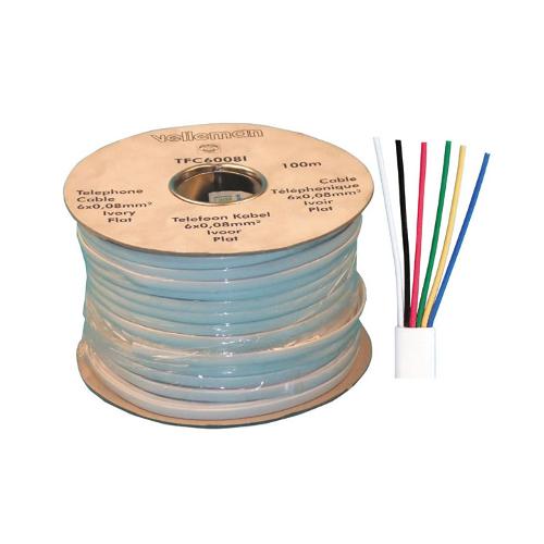 Cable Telephonique 6 Fils Plat Tfc6008i Pour Rj09 Rj11 Rj12 (100m) Telephone