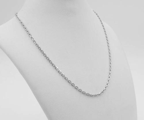 Chaîne forçat en or BLANC 18 carats 1mm d'épaisseur 40 cm de long 2.50 grammes