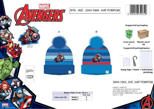 BONNET POMPON PREMIUM - AVENGERS